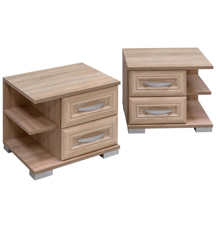 Bern 2 fiókos polcos keretléces éjjeliszekrény