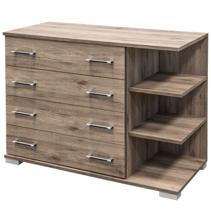 Messina 4 fiókos polcos komód