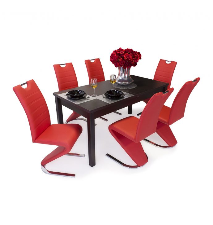 Lord szék piros_Berta asztal wenge2