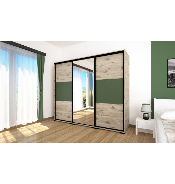 Lux tolóajtós gardrób 239cm tükörrel