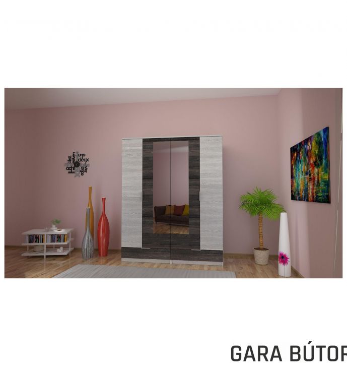 Cuba 160 cm vállfás-polcos gardrób (160cm)