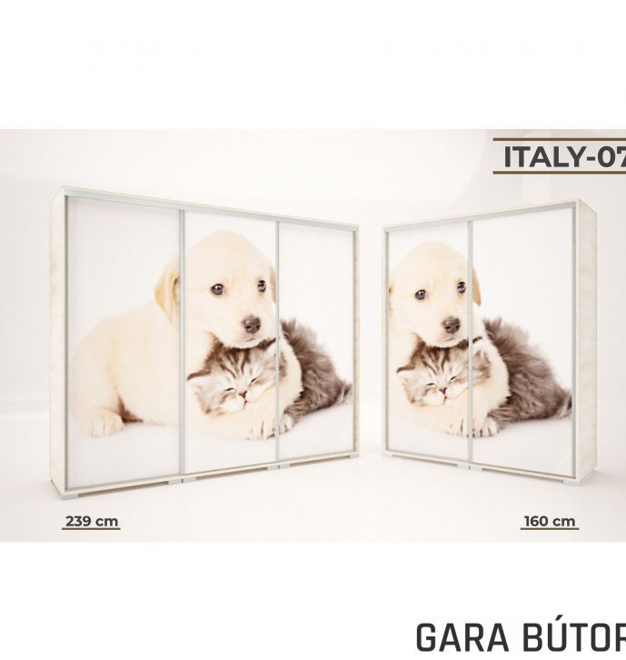 Italy style tolóajtós gardrób (07) 239 cm
