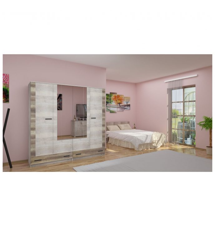 Zénó 3 200 cm vállfás-polcos gardrób