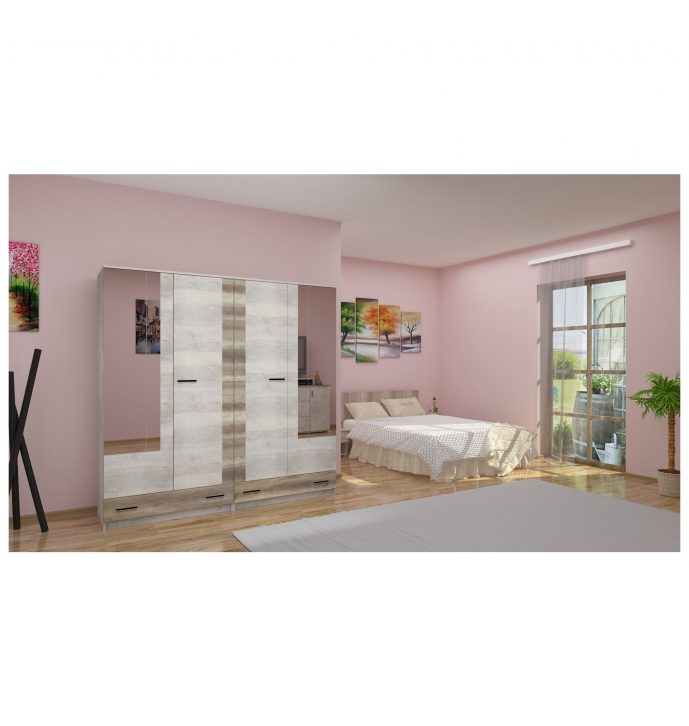 Zénó 4 200 cm vállfás-polcos gardrób