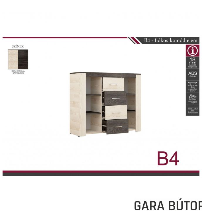 Brema B4 – fiókos komód elem